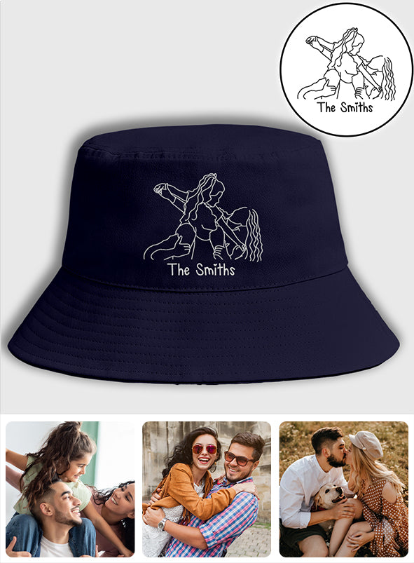 Individuelles Foto – Personalisierter, bestickter Fischerhut für die ganze Familie