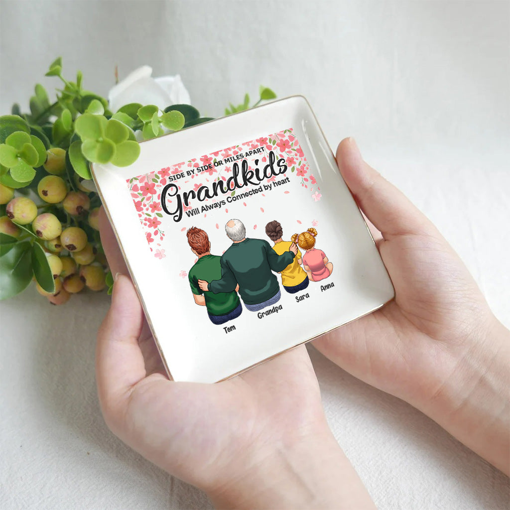 Side By Side - Gift for grandma, grandpa - Personalized Jewelry Dish
