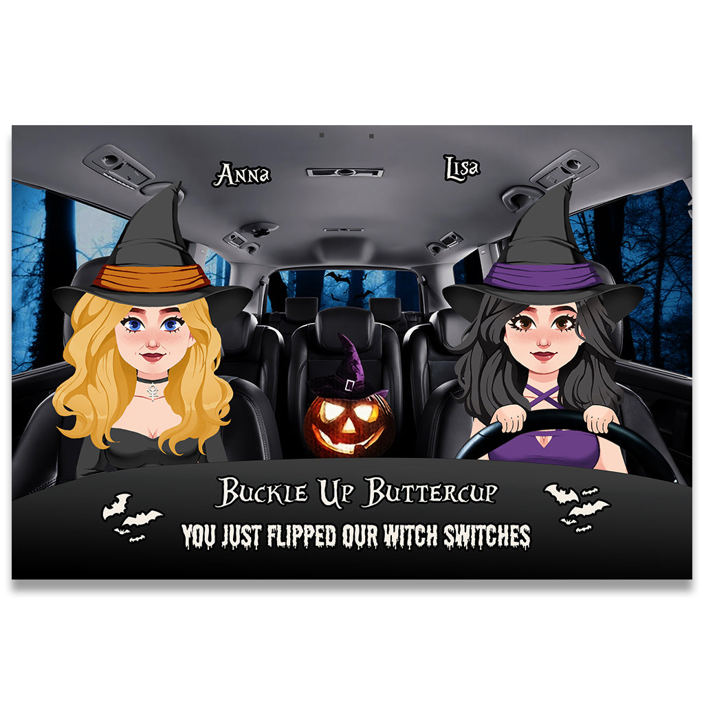 Buckle Up Buttercup - Personalized Witch Doormat