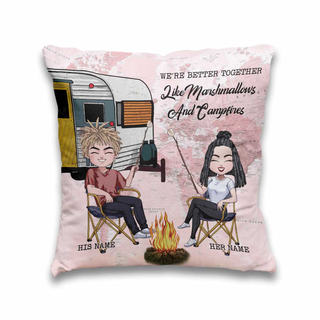 Gemeinsam sind wir stärker – Personalisiertes Camping-Kissen für Paare