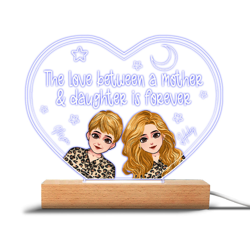 Love Between A Mother and Her Children - Personalized Mother's Day Mother Shaped Plaque Light Base