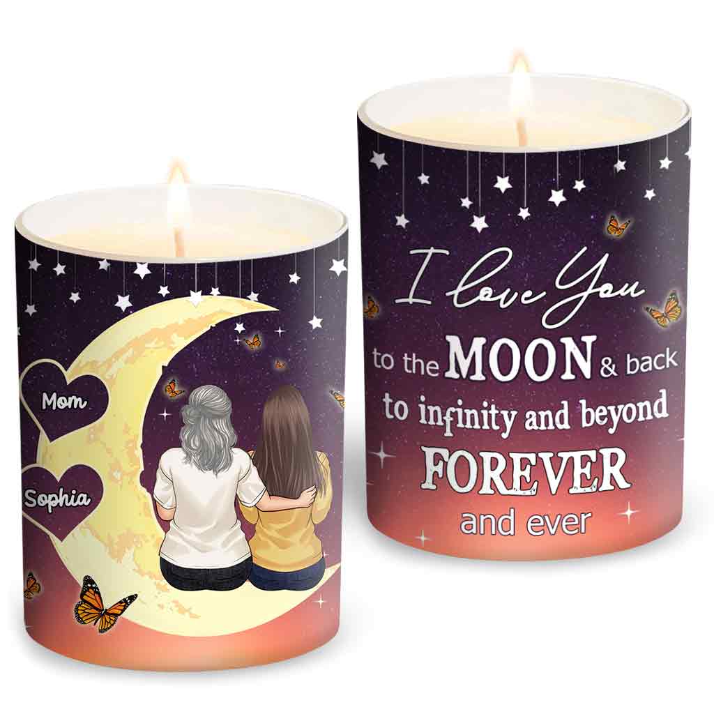 Mother And Daughter - Personalized Mother Candle With Wooden Lid