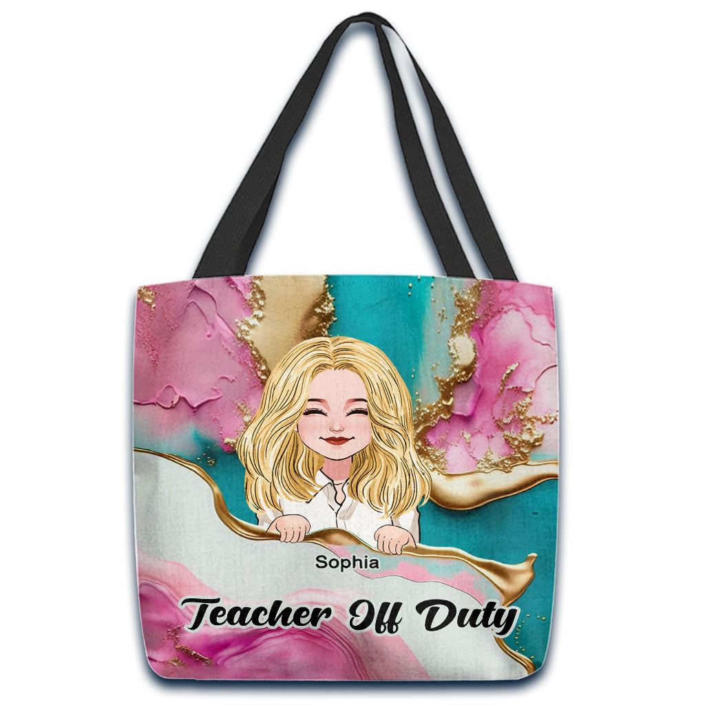 Lehrertasche in Pink-Leoparden-Türkis-Blau - Personalisierte Lehrertasche