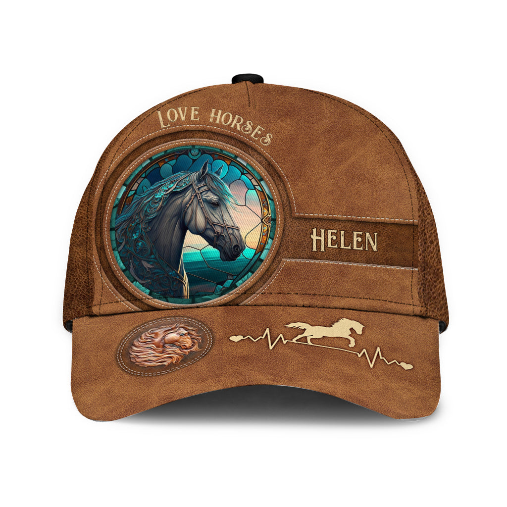 Casquette classique personnalisée à motif cheval Country Girls en vitrail