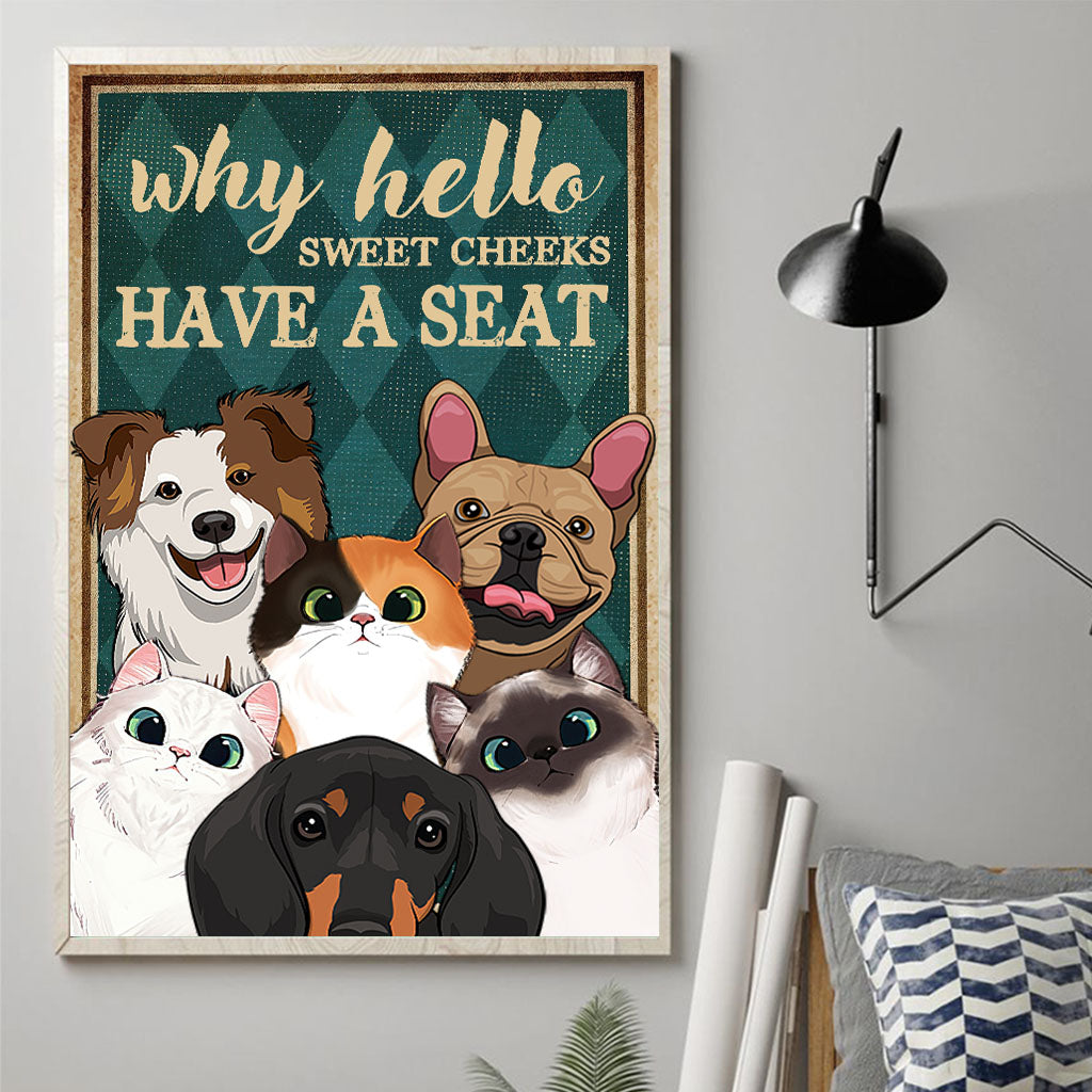 Why Hello Sweet Cheeks - Personalized Dog Canvas And Poster