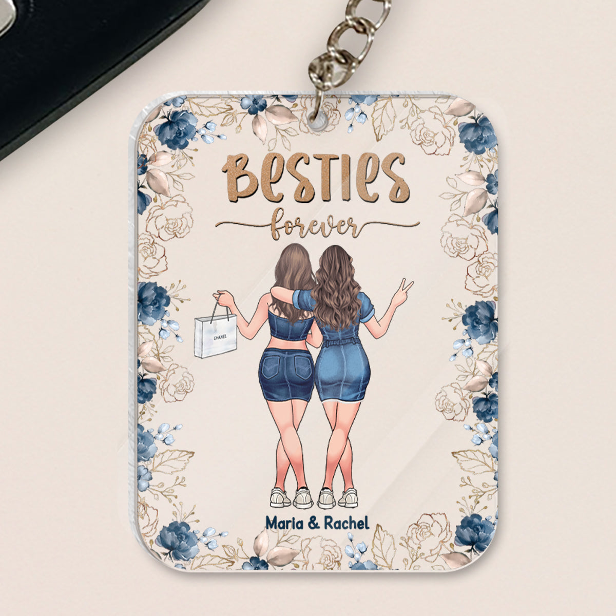 Besties Forever - Personalized Bestie Transparent Keychain