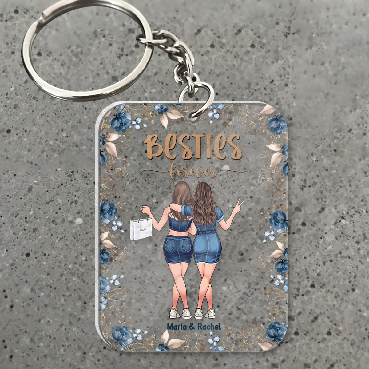 Besties Forever - Personalized Bestie Transparent Keychain