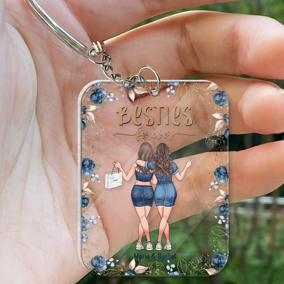Besties Forever - Personalized Bestie Transparent Keychain