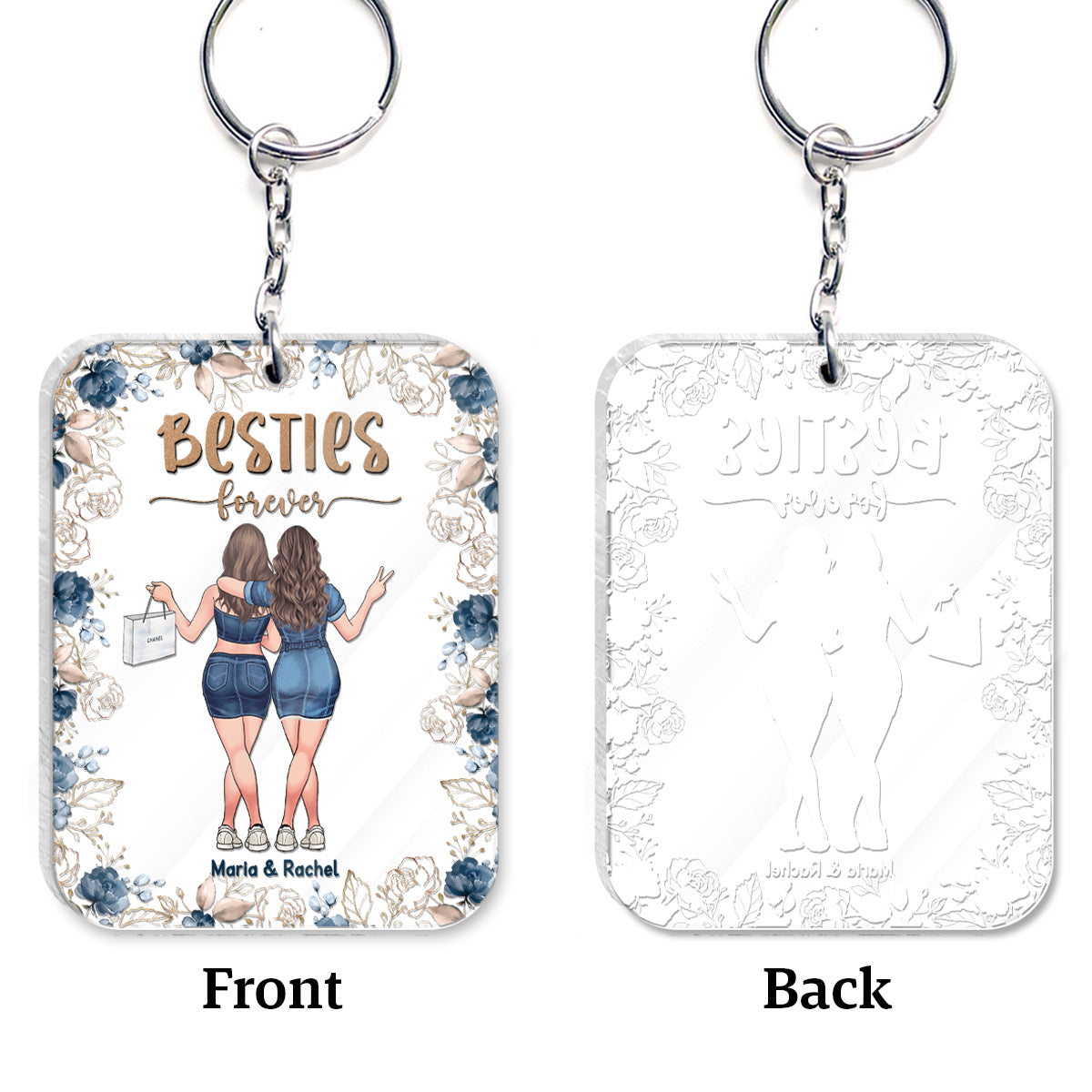 Besties Forever - Personalized Bestie Transparent Keychain