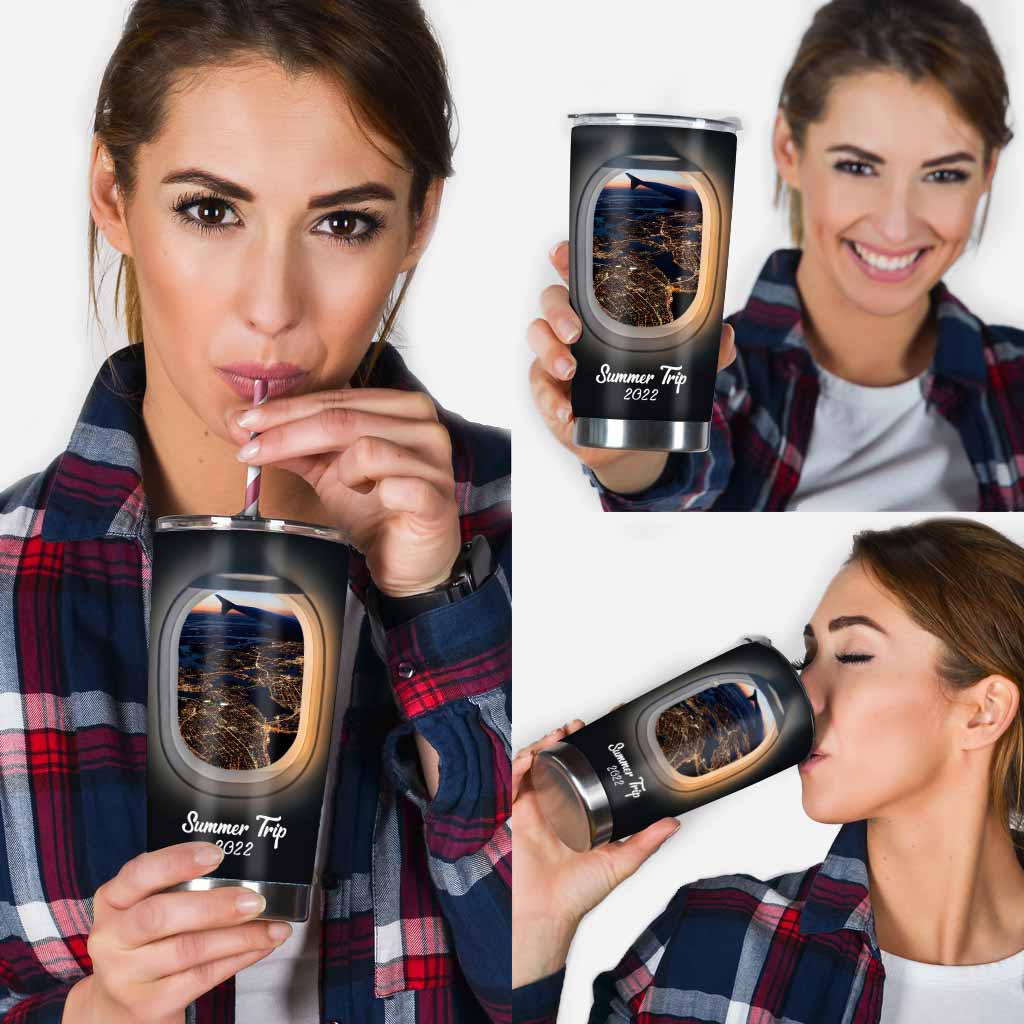 Beautiful View Adventure Awaits - Personalized Travelling Tumbler