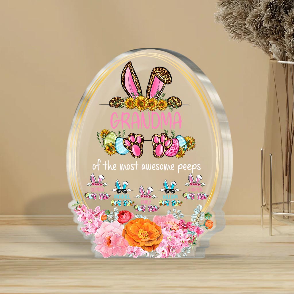 Grandma Of The Most Awesome Peeps - Personalized Mother's Day Easter Day Grandma Custom Shaped Acrylic Plaque