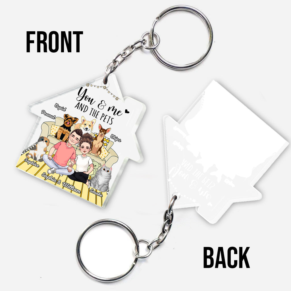 You And Me And The Dogs - Personalized Dog Transparent Keychain