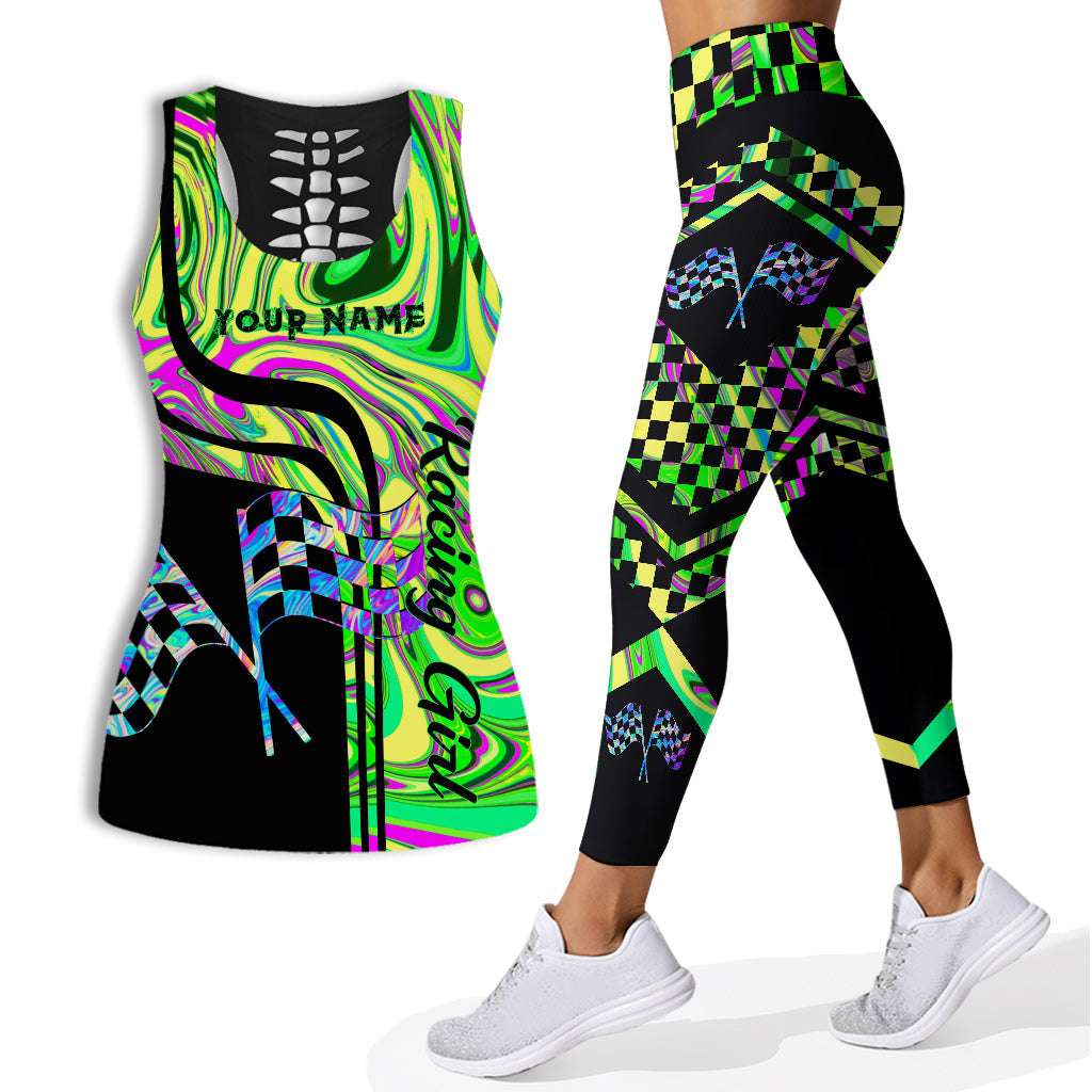 Racing Girl – Personalisiertes Tanktop und Leggings mit Lochmuster
