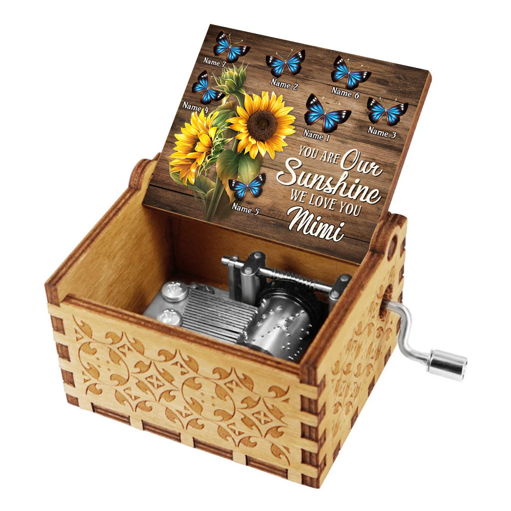 You Are My Sunshine - Gift for grandma, dad, mom, grandpa - Personalized Hand Crank Music Box