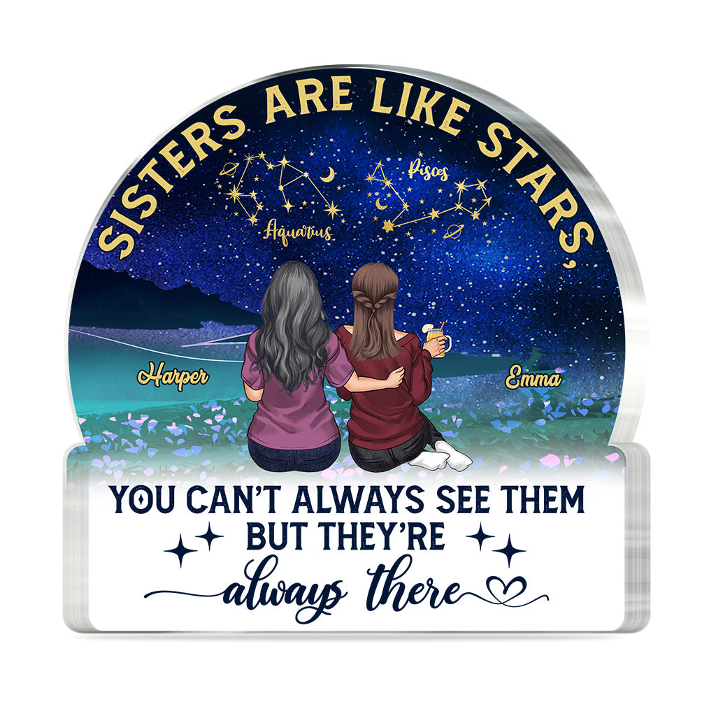 Les sœurs sont comme des étoiles - Plaque acrylique personnalisée pour meilleure amie