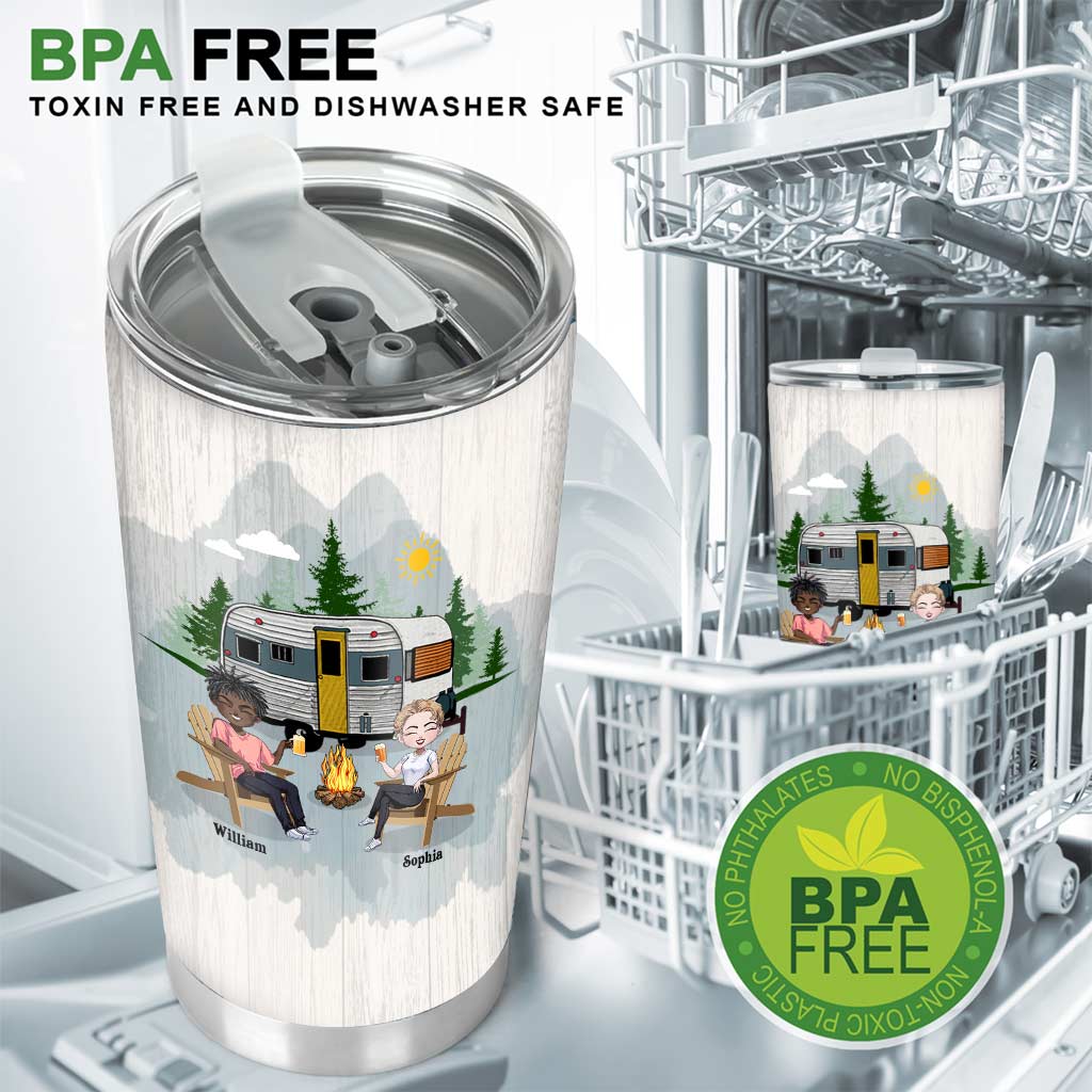 We're Not Alcoholics They Go To Meeting - Personalized Camping Tumbler