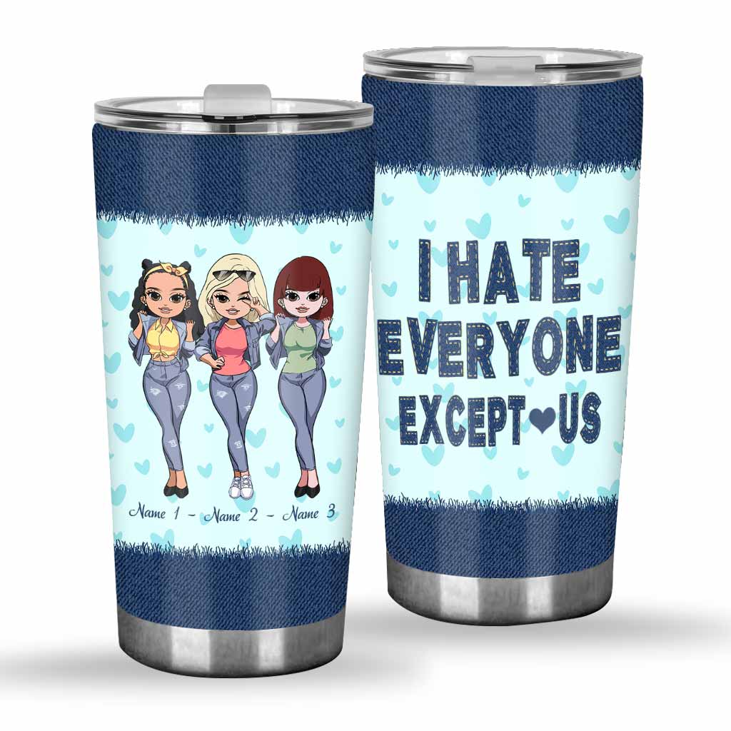 Ich hasse alle außer uns – personalisierter Bestie-Becher