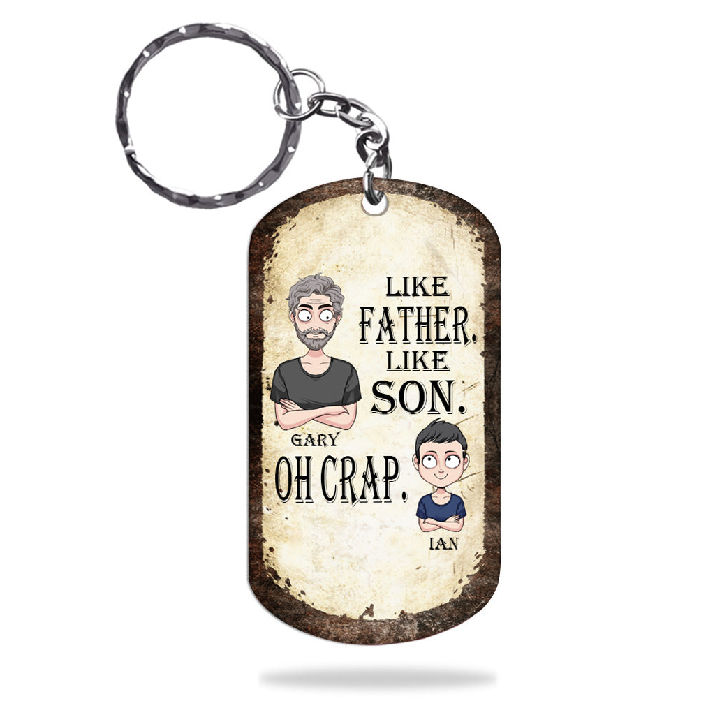 Like Father Like Daughter Like Son - Gift for dad, mom, son, daughter - Personalized Stainless Steel Keychain