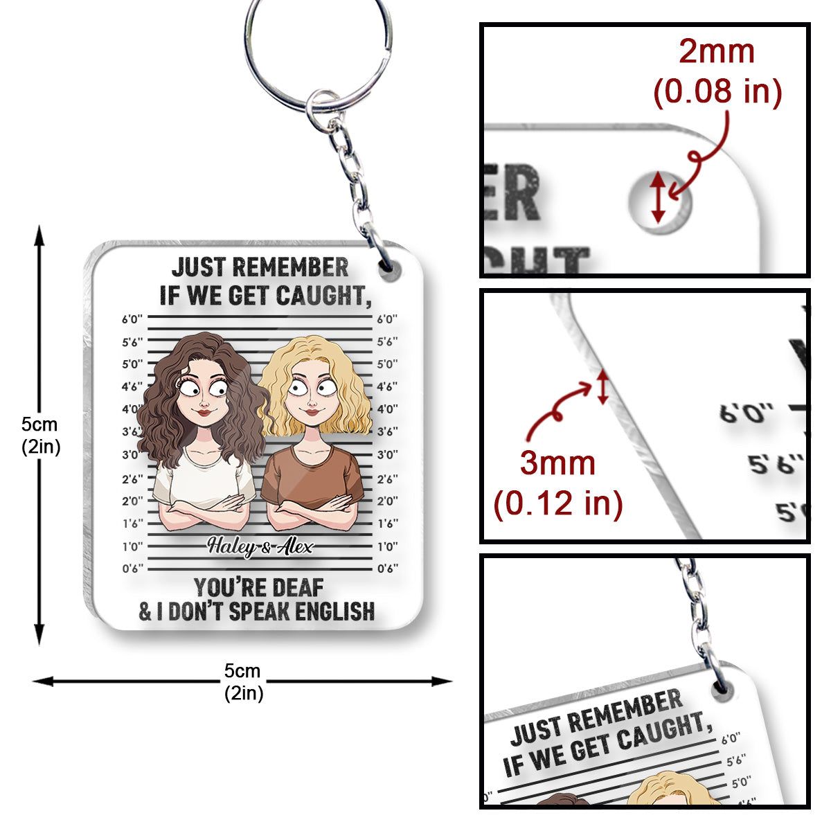 If We Get Caught Partners In Crime - Personalized Bestie Transparent Keychain
