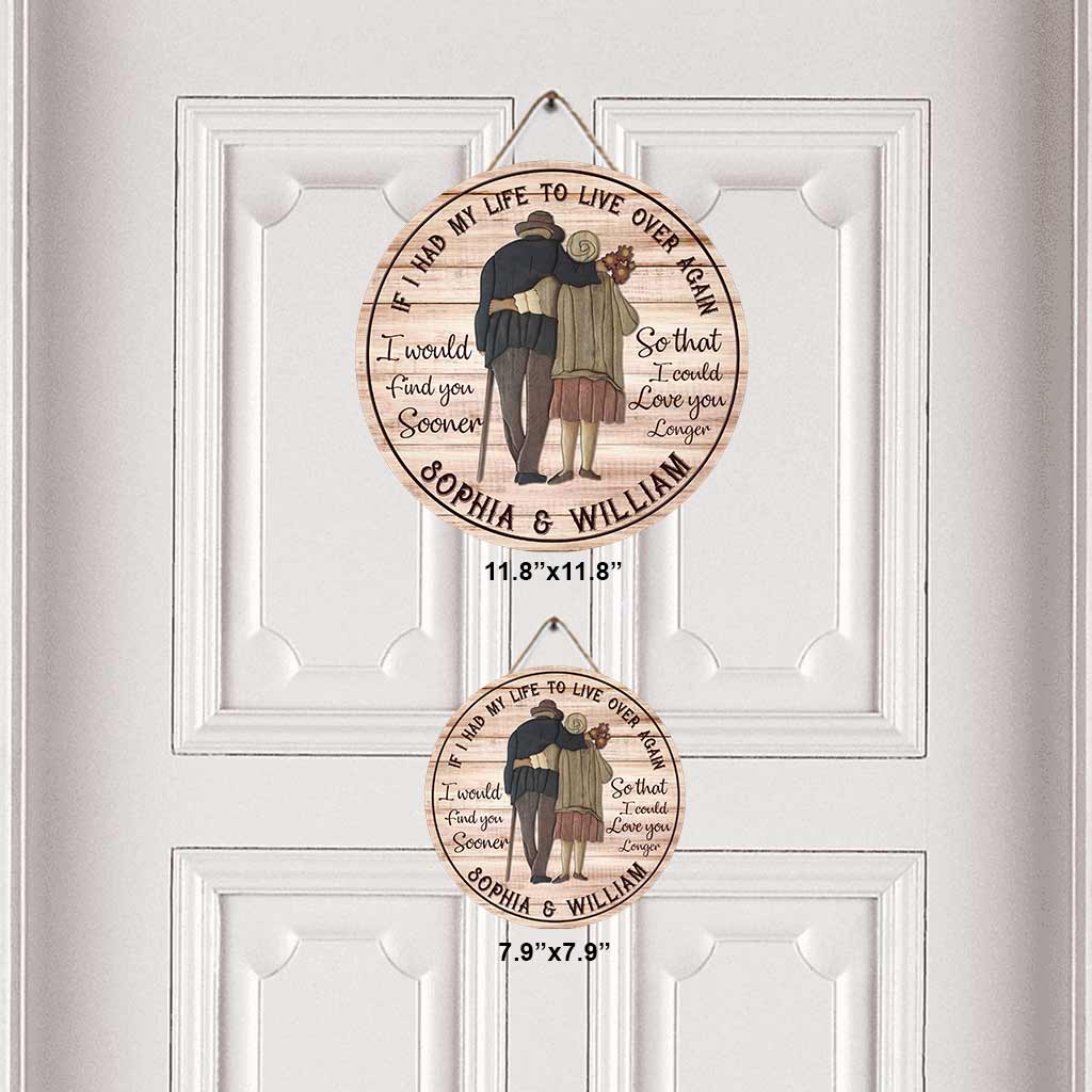 Love You Longer - Personalized Couple Round Wood Sign