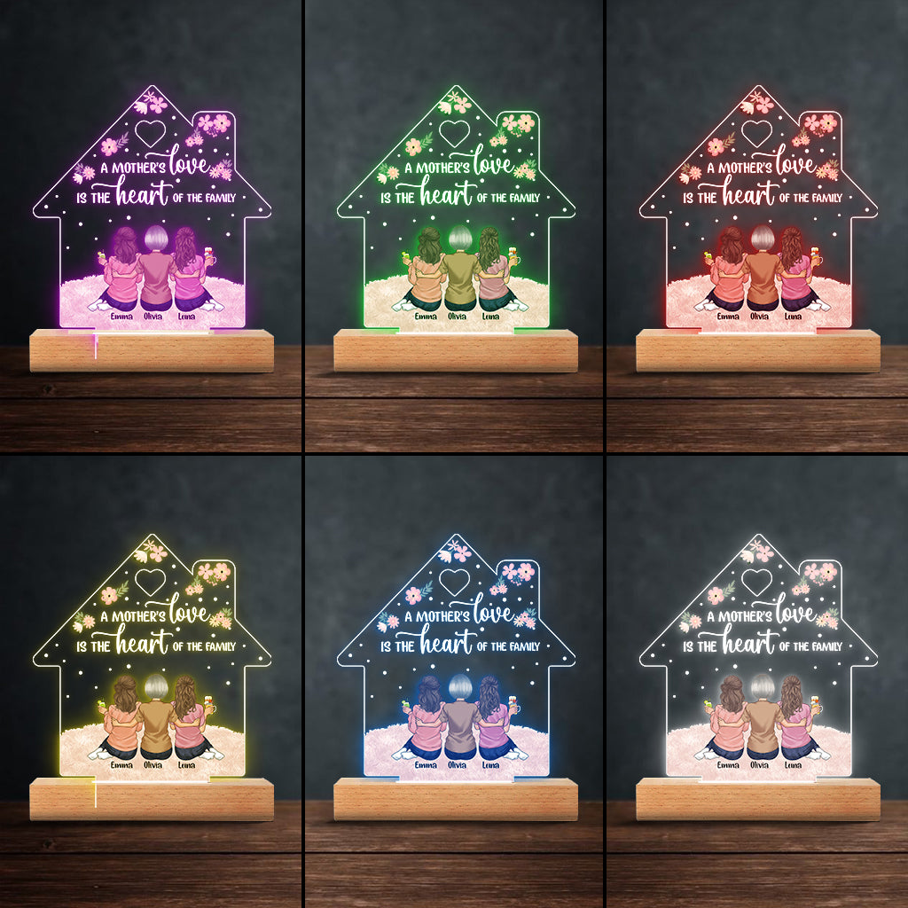 A Mother's Love - Personalized Mother's Day Mother Shaped Plaque Light Base