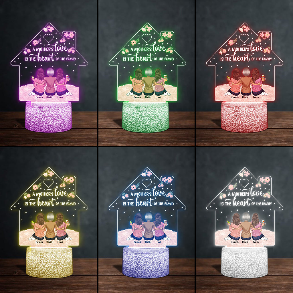 A Mother's Love - Personalized Mother's Day Mother Shaped Plaque Light Base