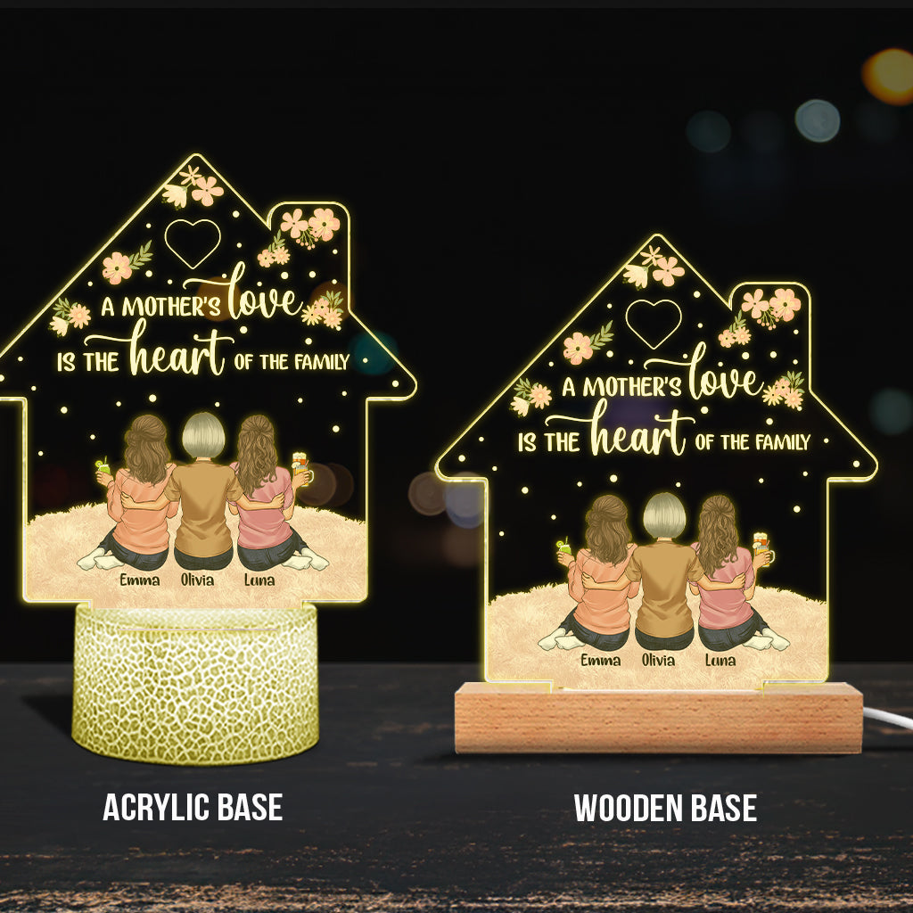 A Mother's Love - Personalized Mother's Day Mother Shaped Plaque Light Base