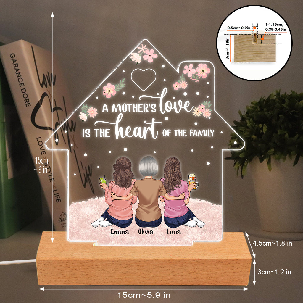 A Mother's Love - Personalized Mother's Day Mother Shaped Plaque Light Base