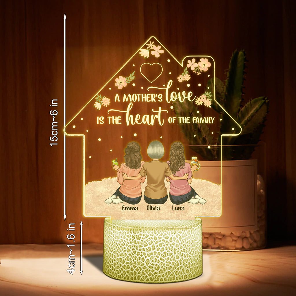 A Mother's Love - Personalized Mother's Day Mother Shaped Plaque Light Base