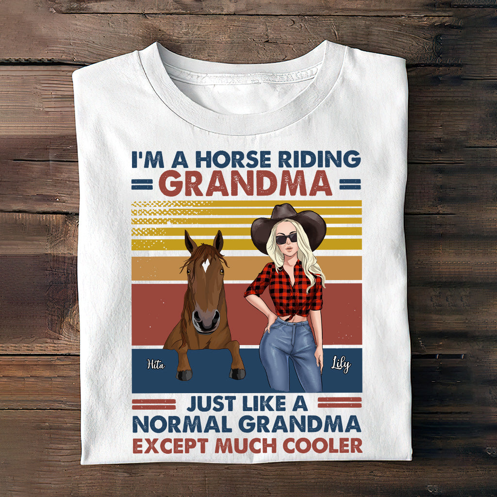Horse Riding Grandma - Personalized Mother's Day Grandma T-shirt and Hoodie