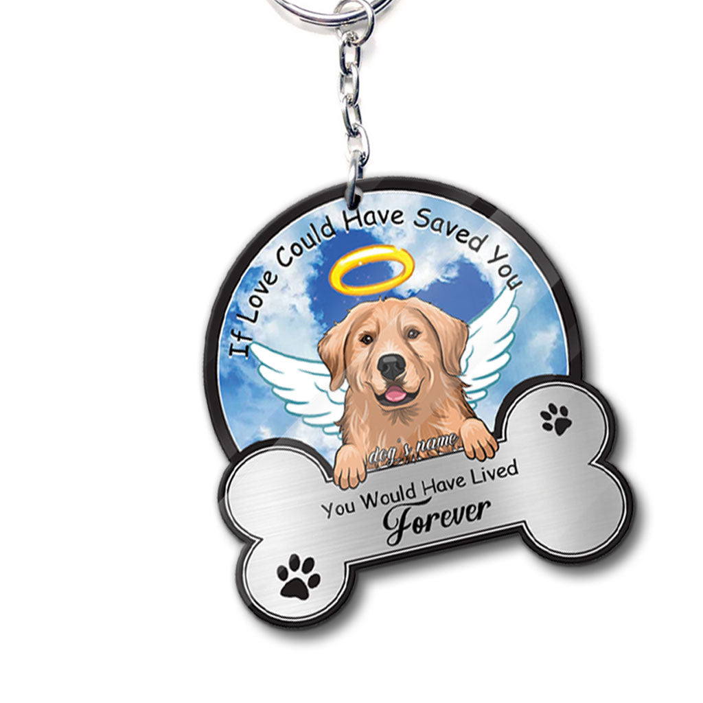 Si l'amour avait pu te sauver - Porte-clés chien personnalisé (Impression recto verso)