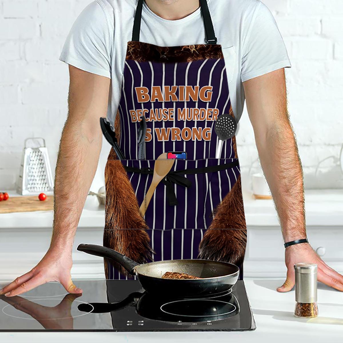 Baking Because Murder Is Wrong - Personalized Baking Apron