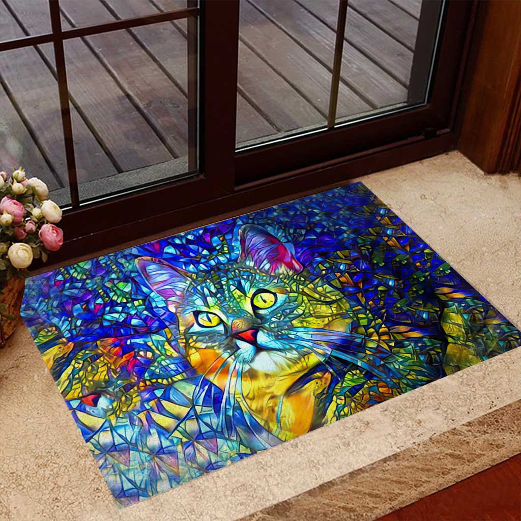 Bunte Katzen-Fußmatte