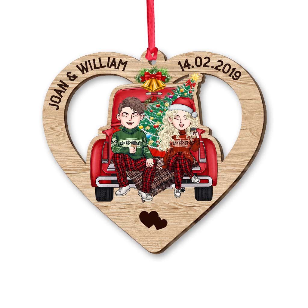 God Blessed The Broken Road - Personalized Christmas Couple Ornament (Printed On Both Sides)