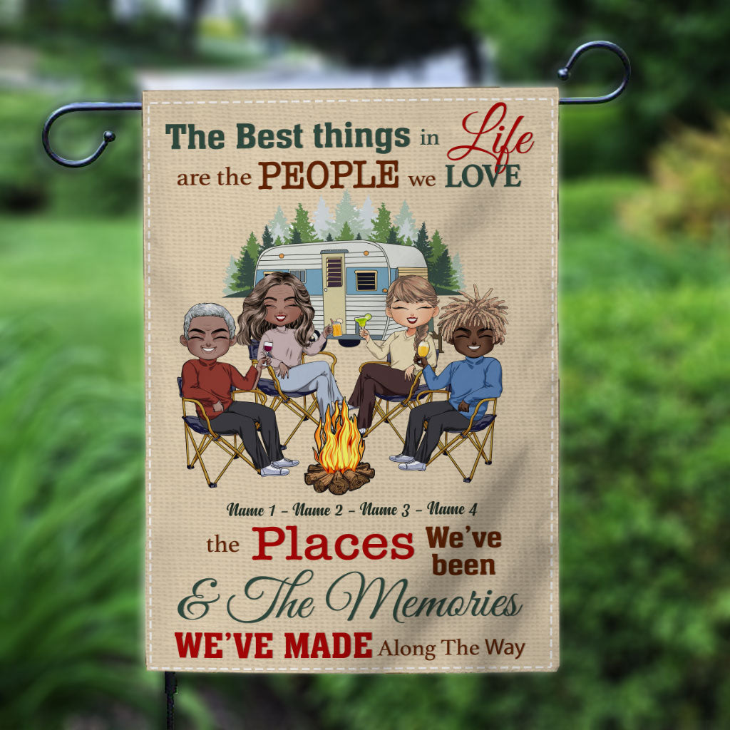 The Best Things In Life - Personalized Camping Garden Flag