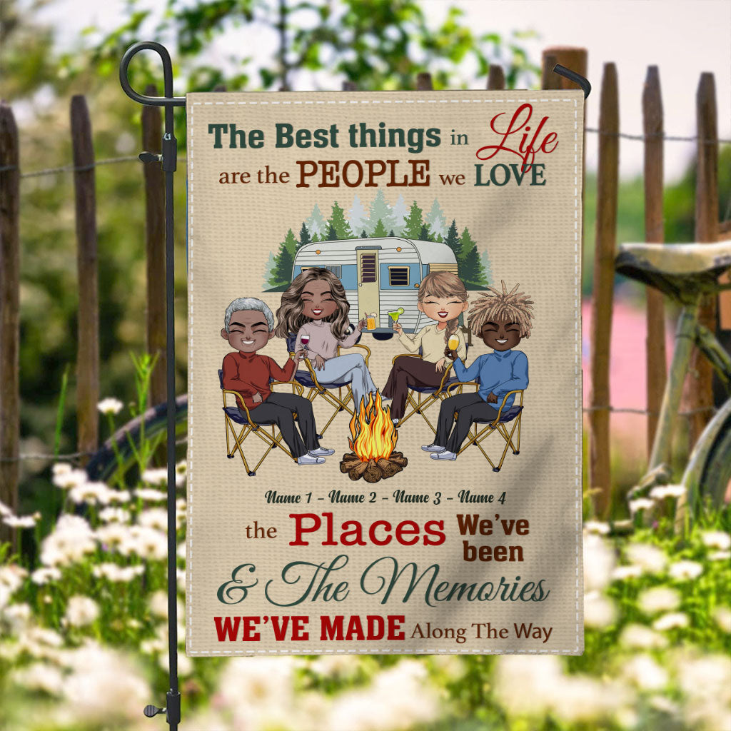 The Best Things In Life - Personalized Camping Garden Flag