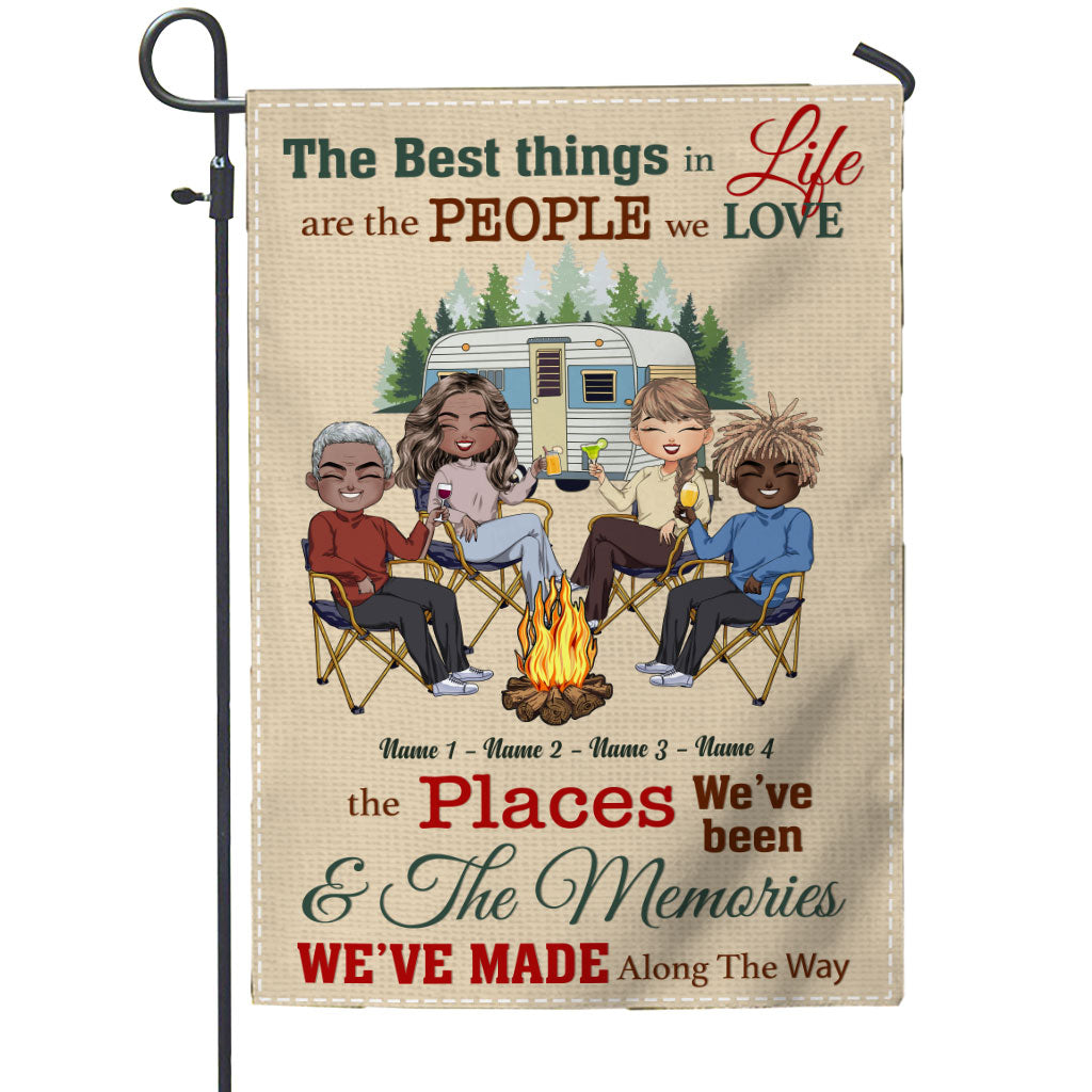 The Best Things In Life - Personalized Camping Garden Flag