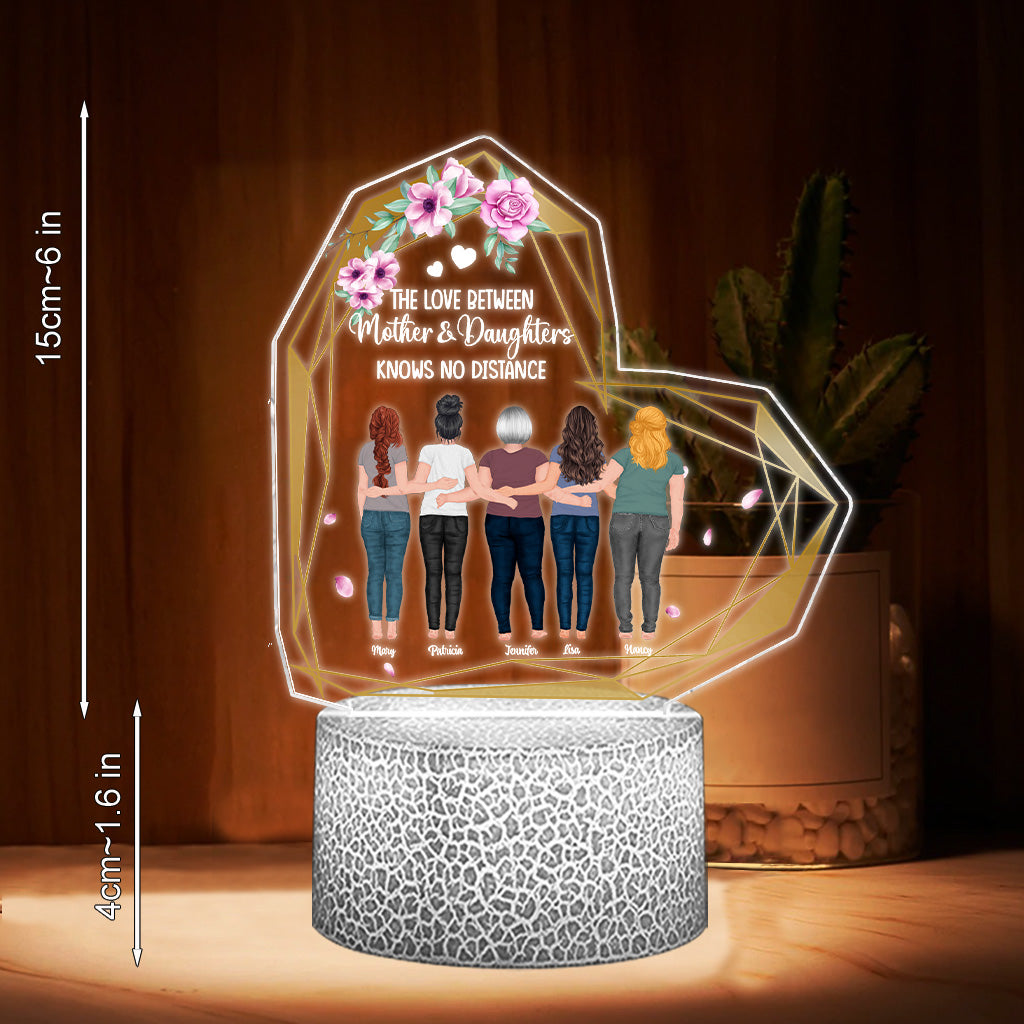 Mother And Daughter - Personalized Mother's Day Mother Shaped Plaque Light Base