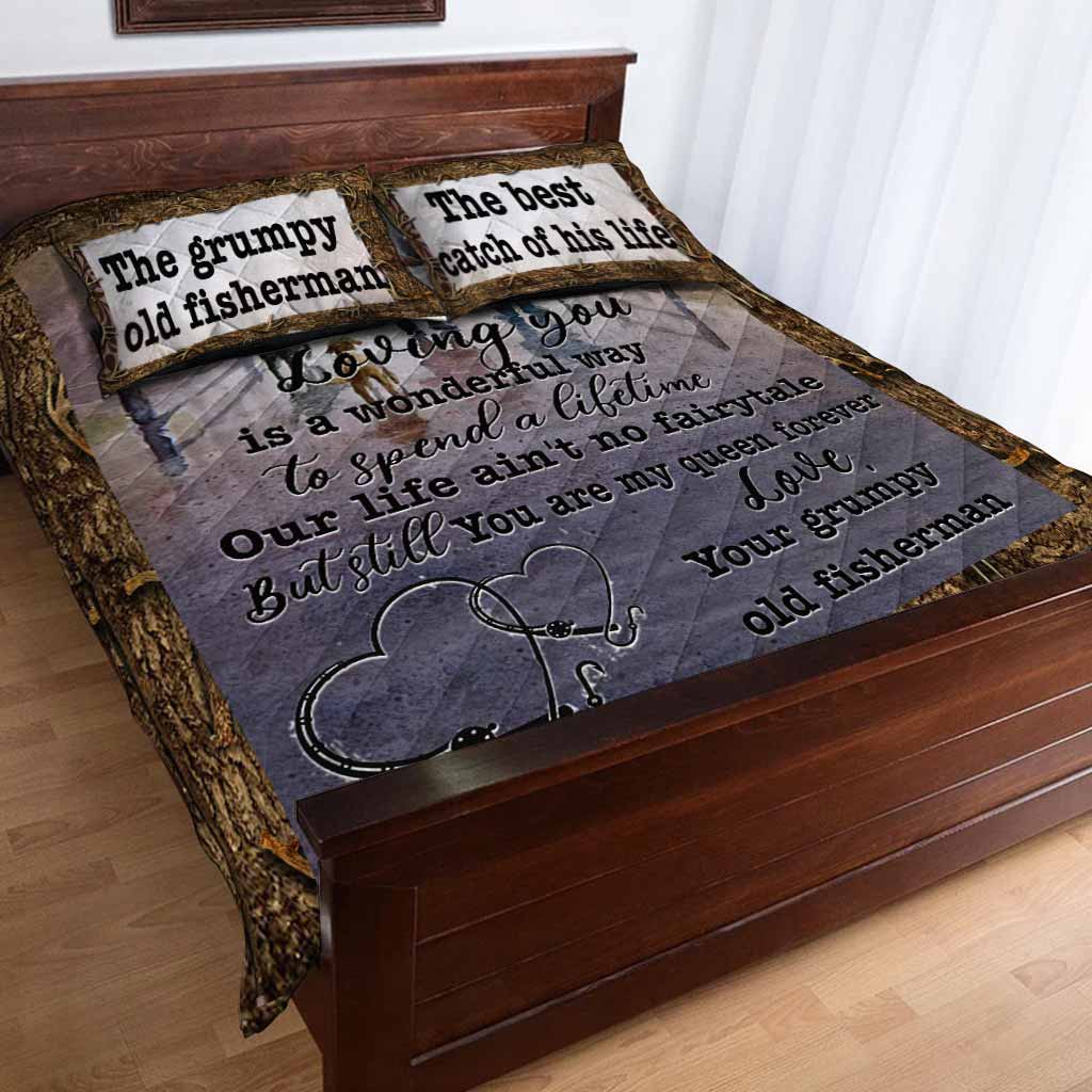 Loving You Is Wonderful - Fishing Quilt Bed Set