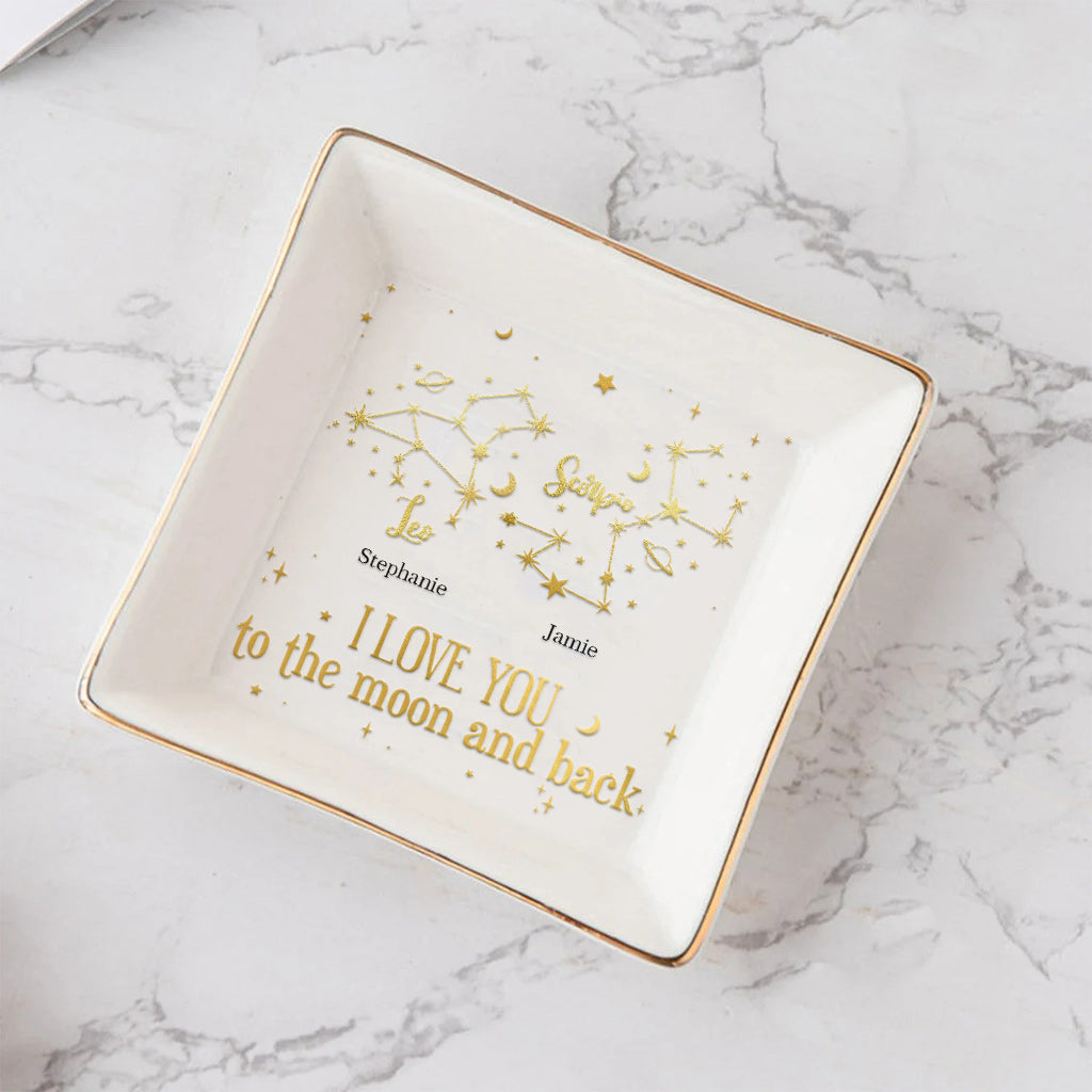 I Love You To The Moon - Personalized Couple Couple Jewelry Dish