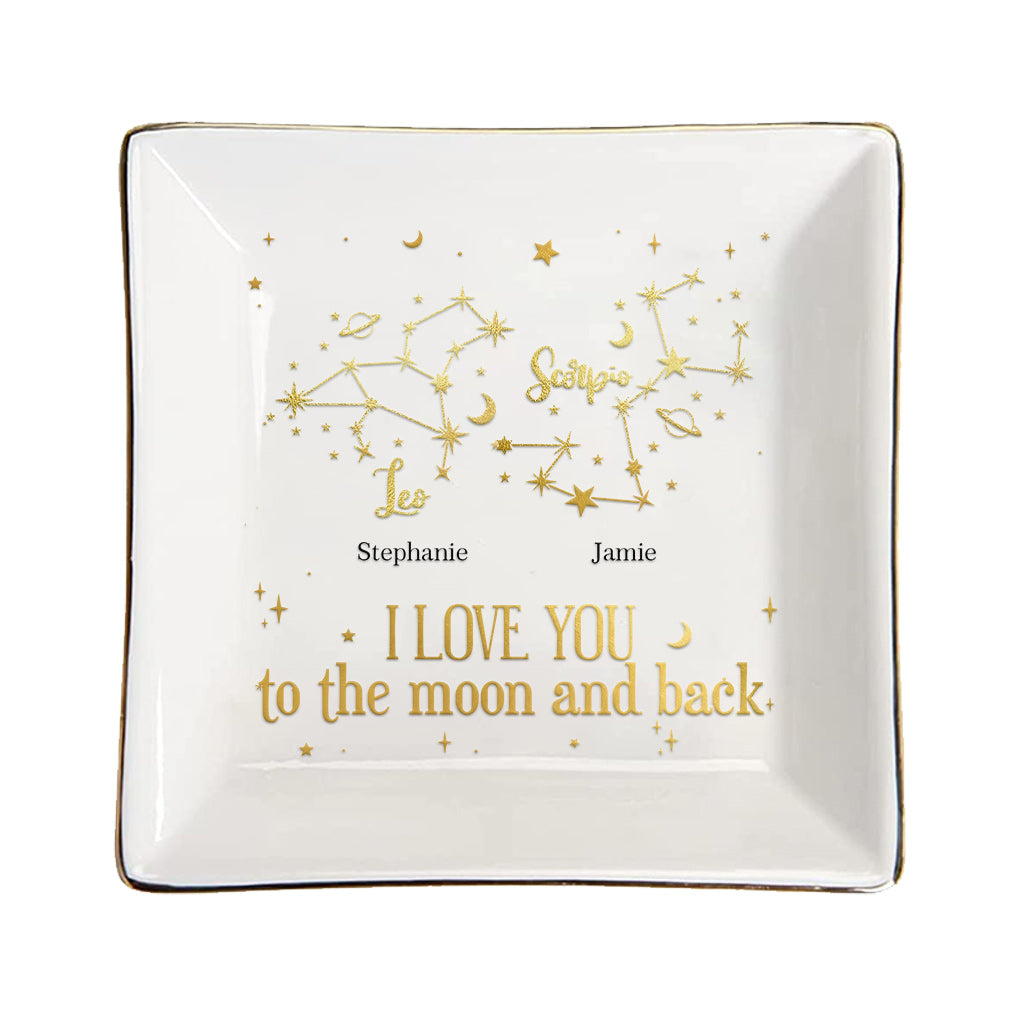 I Love You To The Moon - Personalized Couple Couple Jewelry Dish