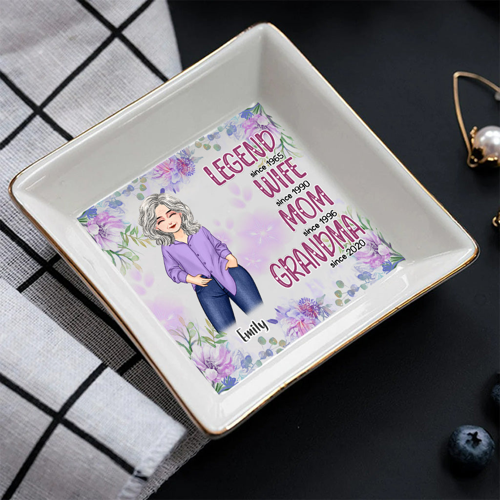 Legend Wife Mom Grandma - Personalized Mother's Day Grandma Jewelry Dish