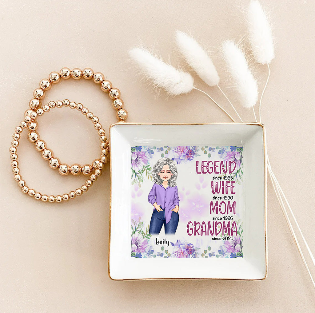 Legend Wife Mom Grandma - Personalized Mother's Day Grandma Jewelry Dish