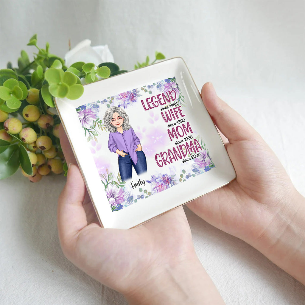 Legend Wife Mom Grandma - Personalized Mother's Day Grandma Jewelry Dish