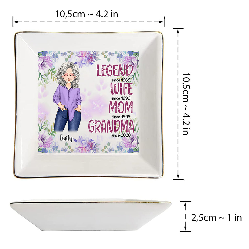 Legend Wife Mom Grandma - Personalized Mother's Day Grandma Jewelry Dish