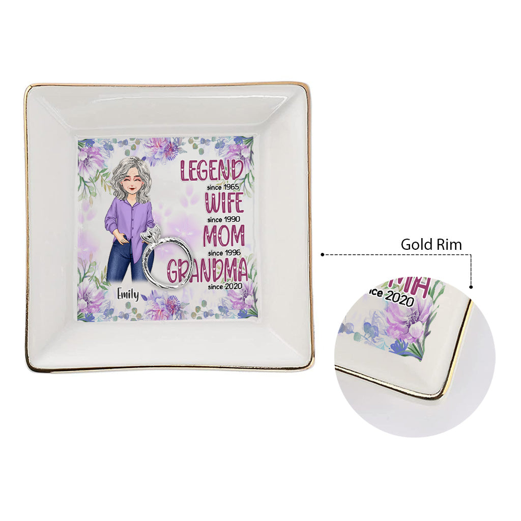 Legend Wife Mom Grandma - Personalized Mother's Day Grandma Jewelry Dish
