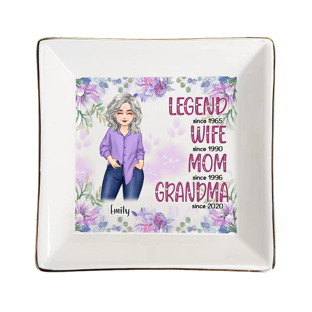 Legend Wife Mom Grandma - Personalized Mother's Day Grandma Jewelry Dish