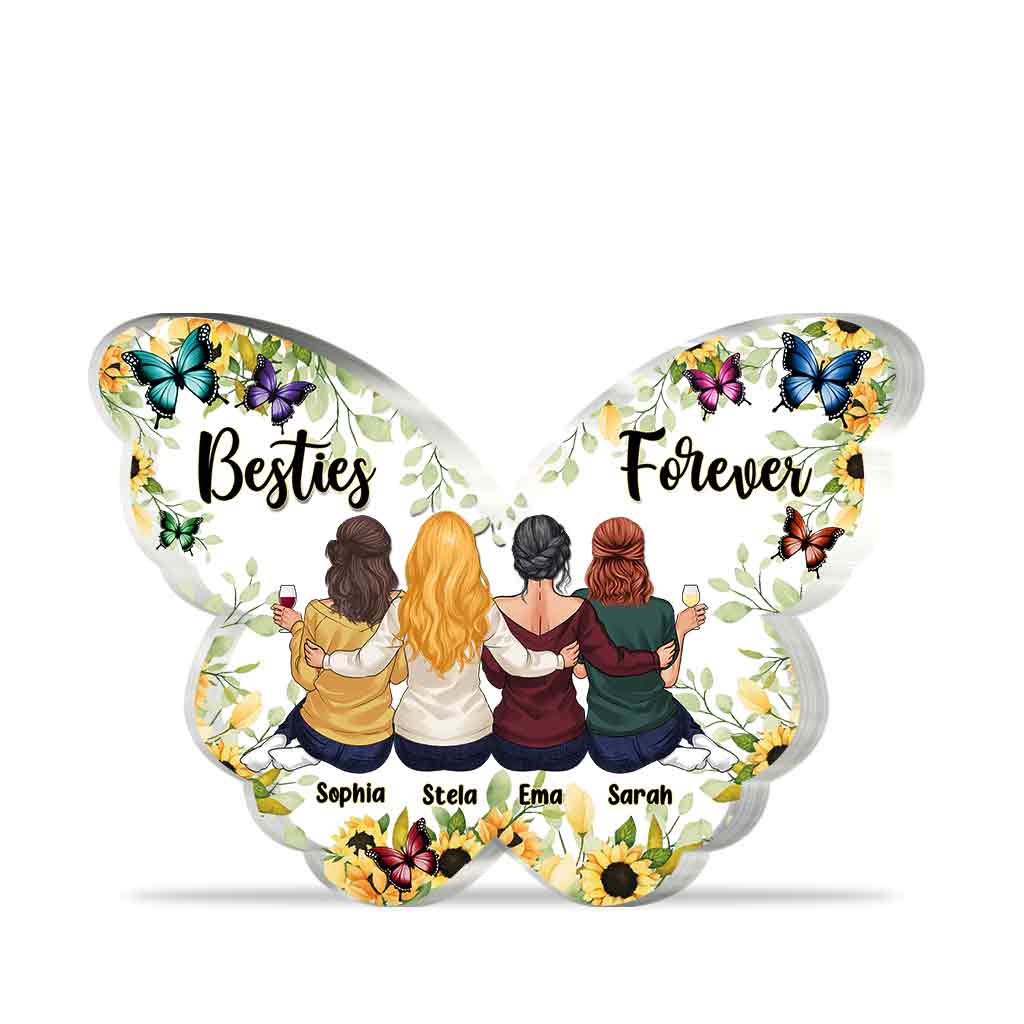 Meilleures amies pour toujours - Plaque acrylique personnalisée en forme de meilleure amie