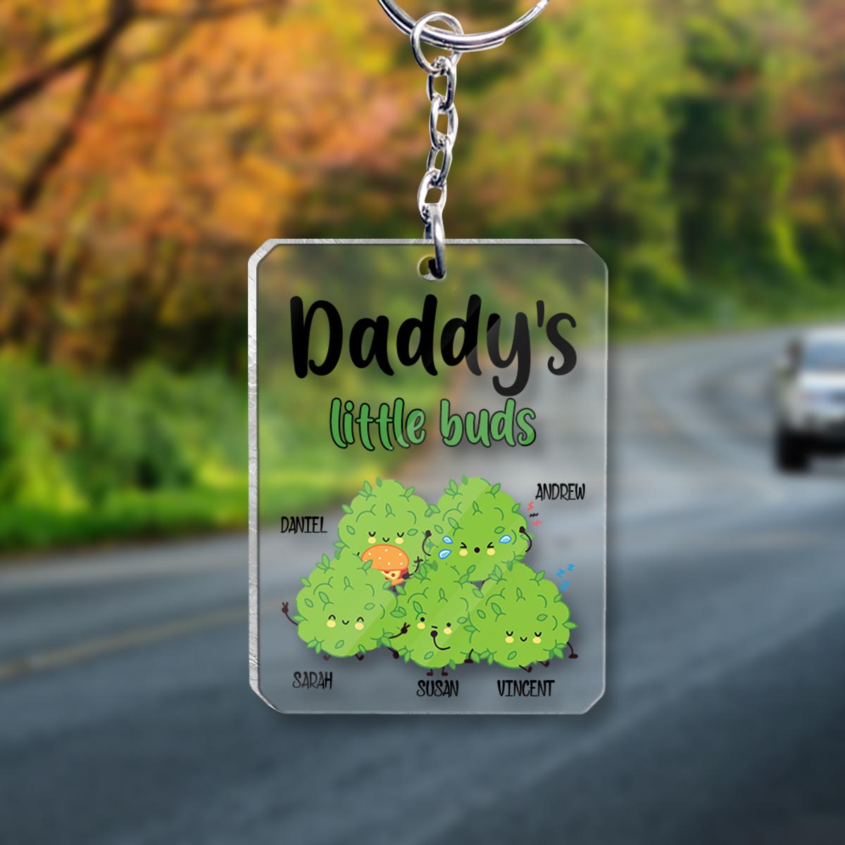Daddy's Little Buds - Personalized Weed Transparent Keychain