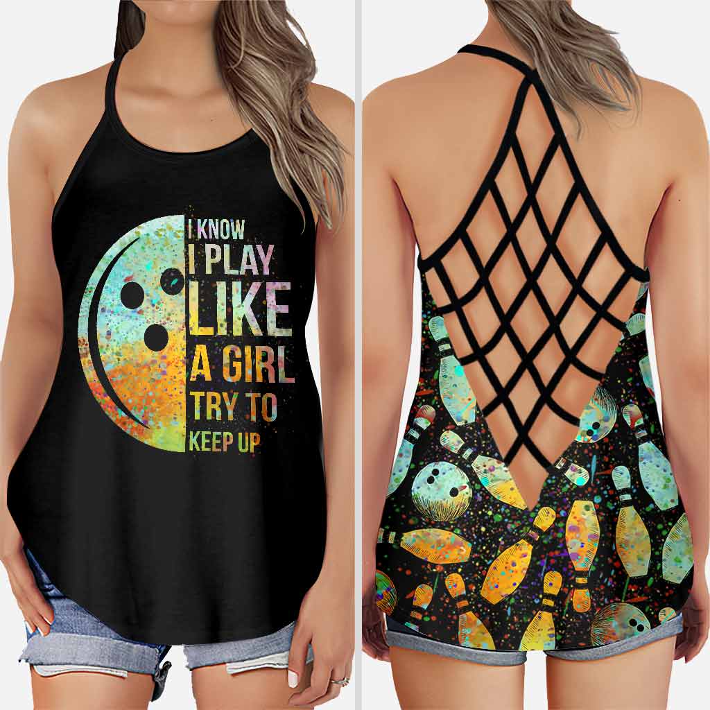 Play Like A Girl - Bowling Cross Tank Top